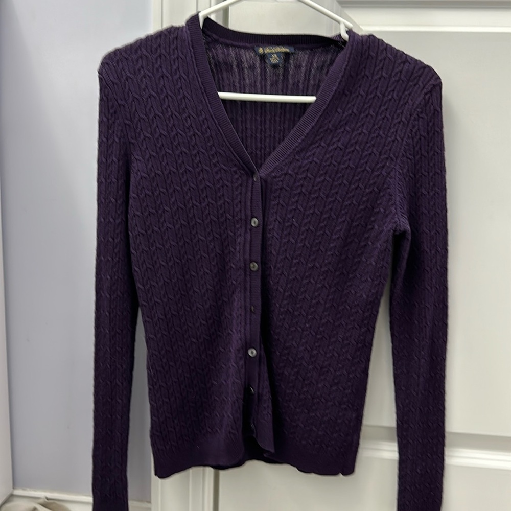 Brooks Brothers Dark Purple Cardigan